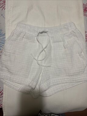 LOFT WHITE DRAWSTRING SHORTS